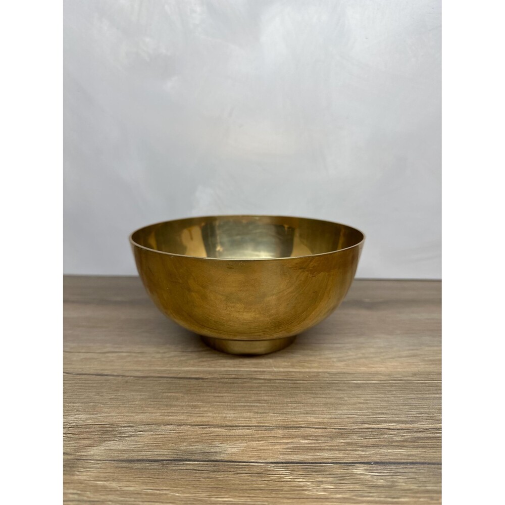 Vintage Solid Brass Footed Bowl, Pedestal Dish, Made in Korea, 6.75x3.25 Inches